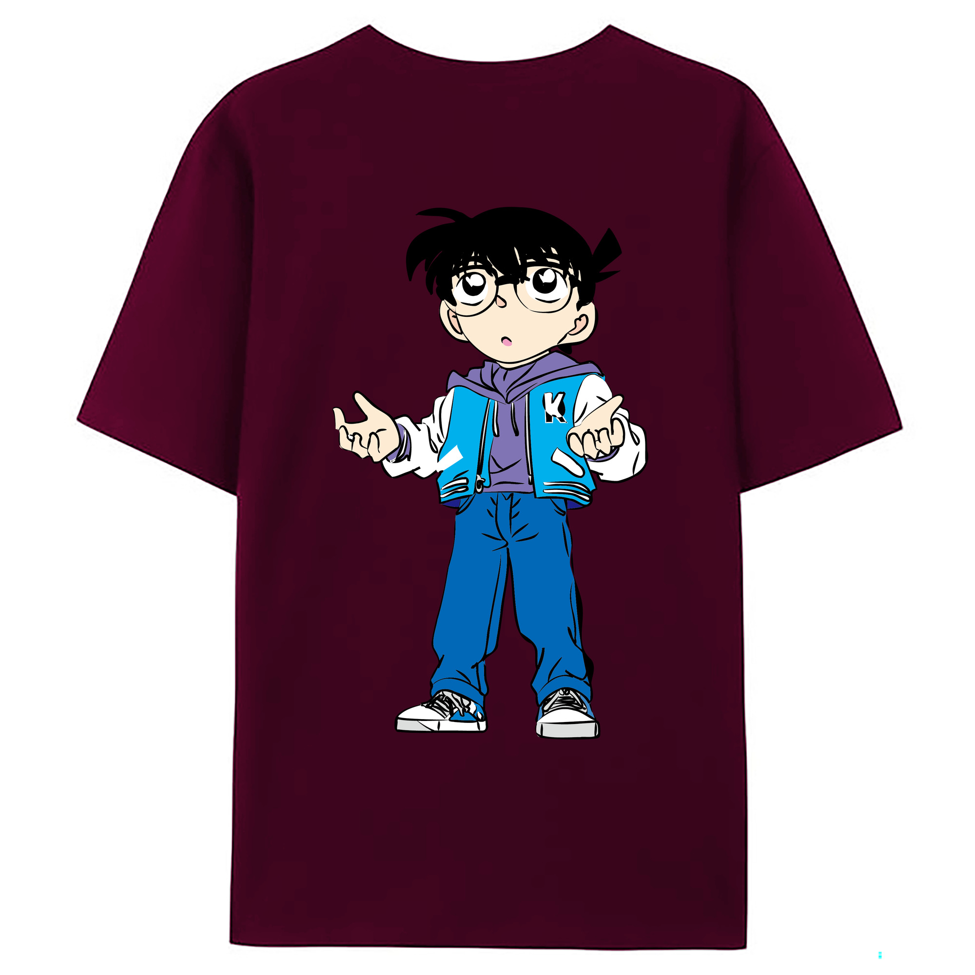 （画像用） 名探偵コナン 江戸川 コナン Detective Conan Conan Edogawa レディース半袖Tシャツ(バックプリント)